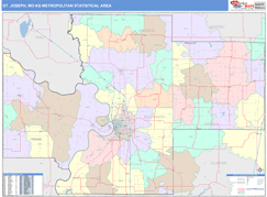 St. Joseph Metro Area Digital Map Color Cast Style